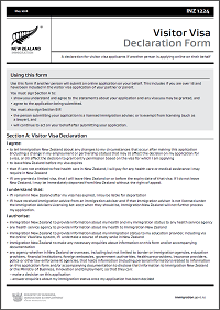 INZ 1224 Visitor Visa Application Form